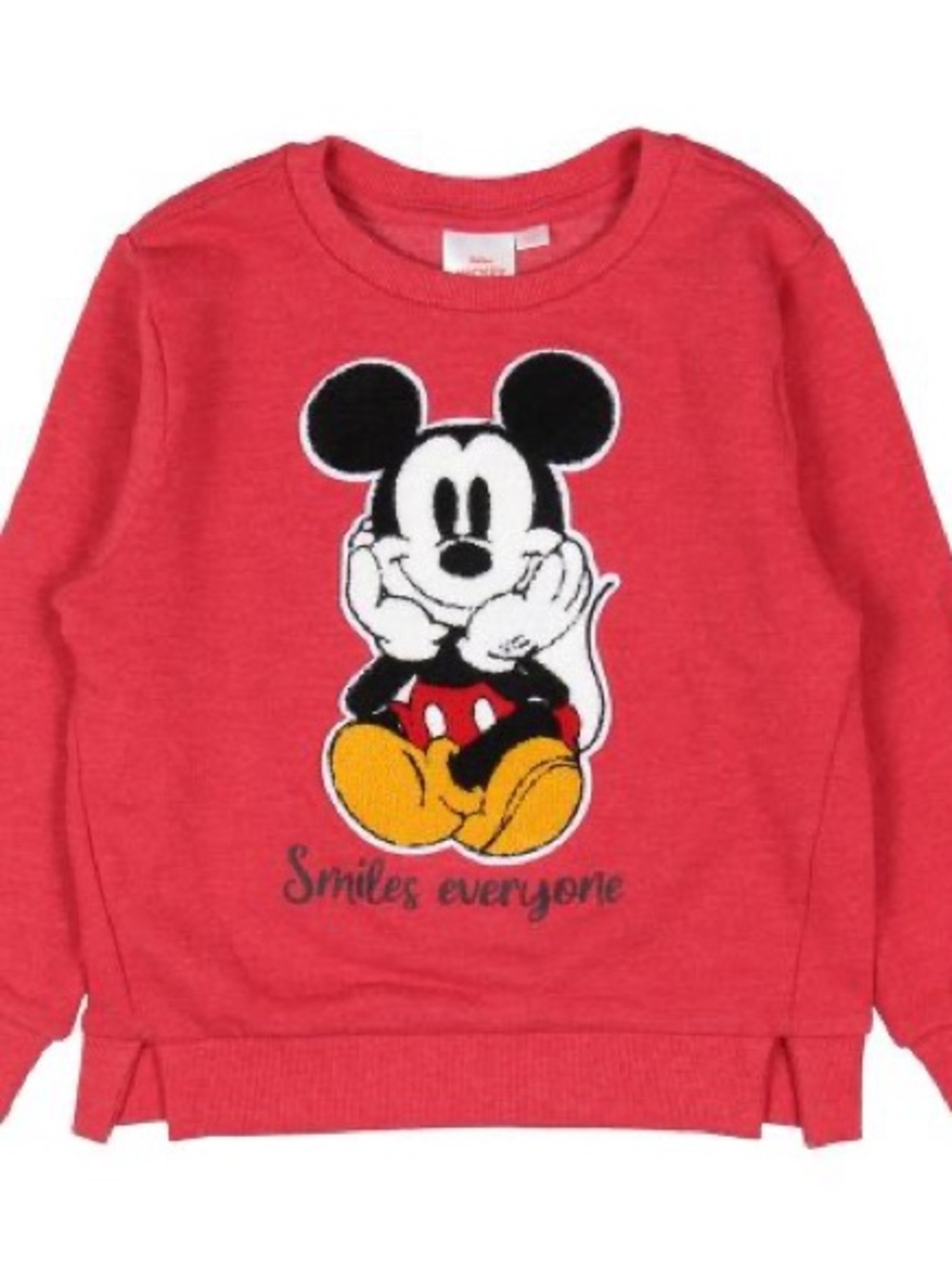 Disney Toddler Boys' Mickey Mouse Tufted Patch Smiles Everyone Sweatshirt 4T